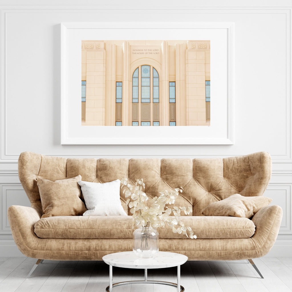 Red Cliffs Utah Temple Close Up - Jesus is the Christ Prints