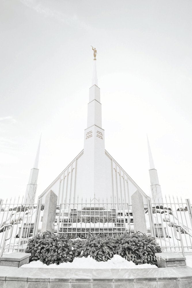 Boise Idaho Temple B/W - Jesus is the Christ Prints