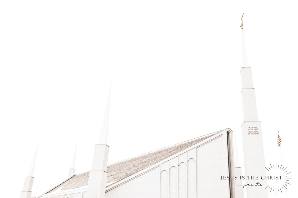 Boise Idaho Temple White Skies - Jesus is the Christ Prints