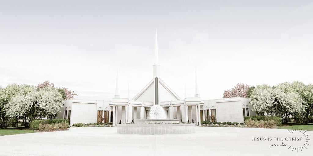 Chicago Illinois Temple Landscape - Jesus is the Christ Prints