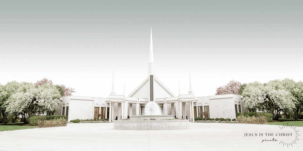 Chicago Illinois Temple Landscape - Jesus is the Christ Prints