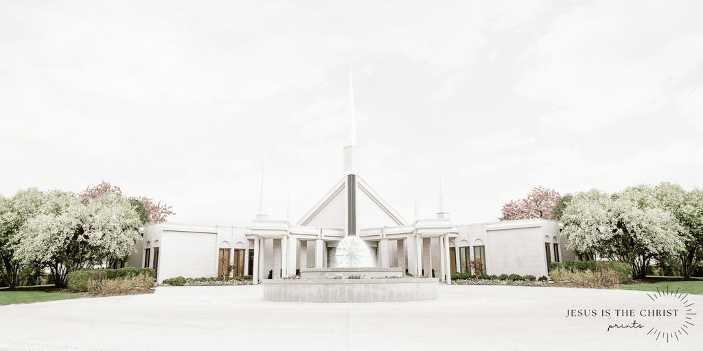 Chicago Illinois Temple Landscape - Jesus is the Christ Prints