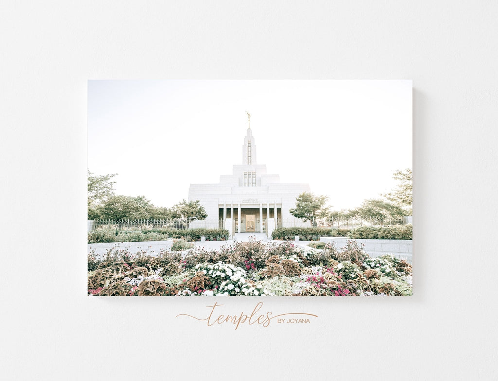 Draper Utah Temple Flowers Horizontal - Jesus is the Christ Prints