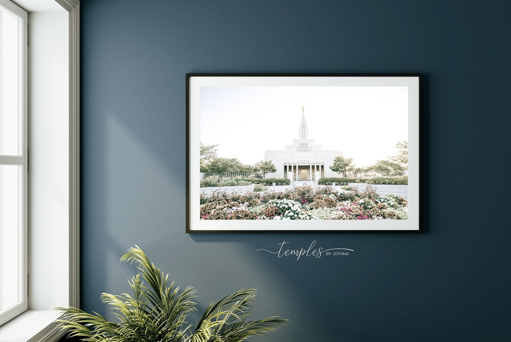 Draper Utah Temple Flowers Horizontal - Jesus is the Christ Prints