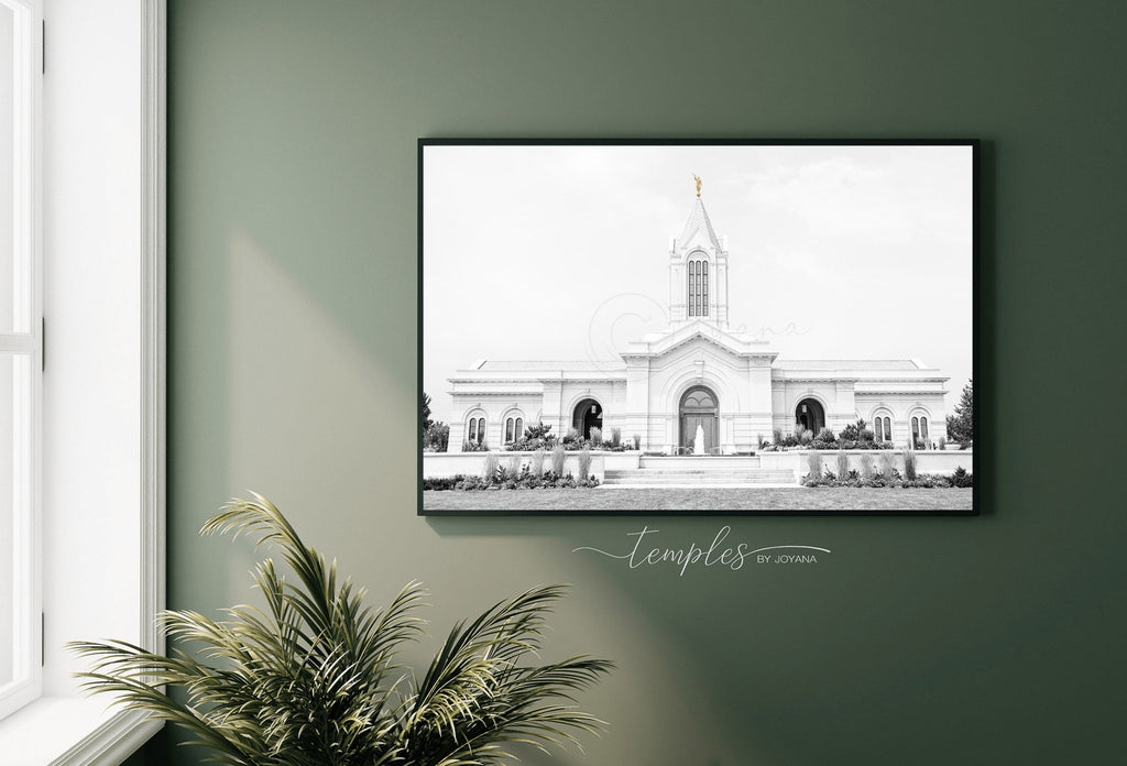 Fort Collins Colorado Temple Black & White - Jesus is the Christ Prints