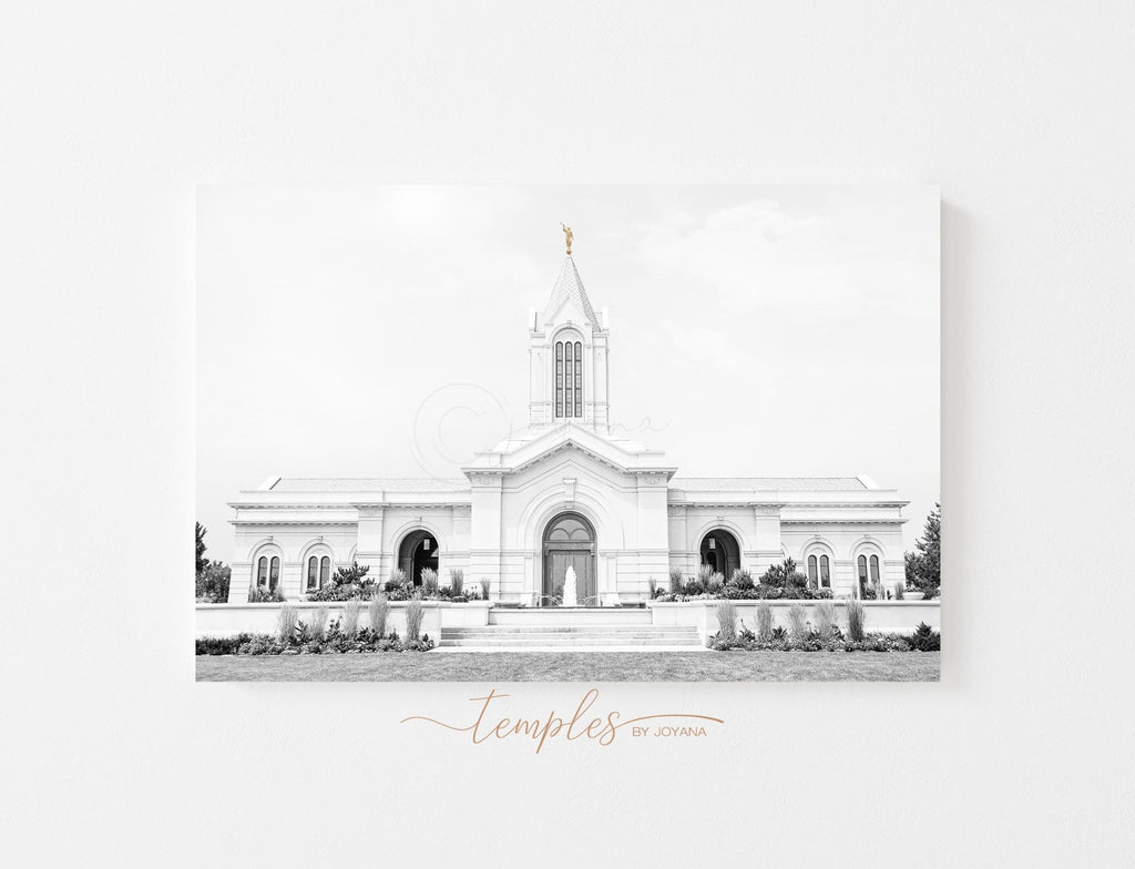 Fort Collins Colorado Temple Black & White - Jesus is the Christ Prints