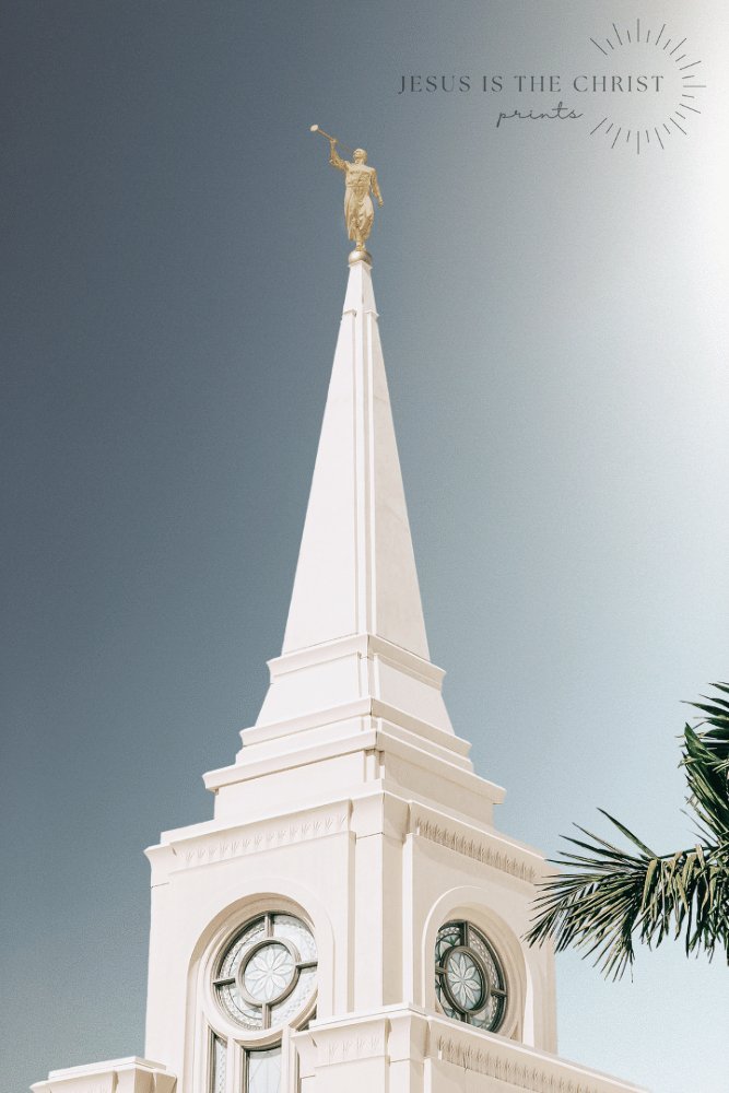 Fort Lauderdale Temple Spire Blue Sky - Jesus is the Christ Prints