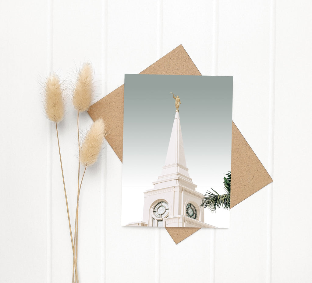 Fort Lauderdale Temple Spire Sage Sky - Jesus is the Christ Prints