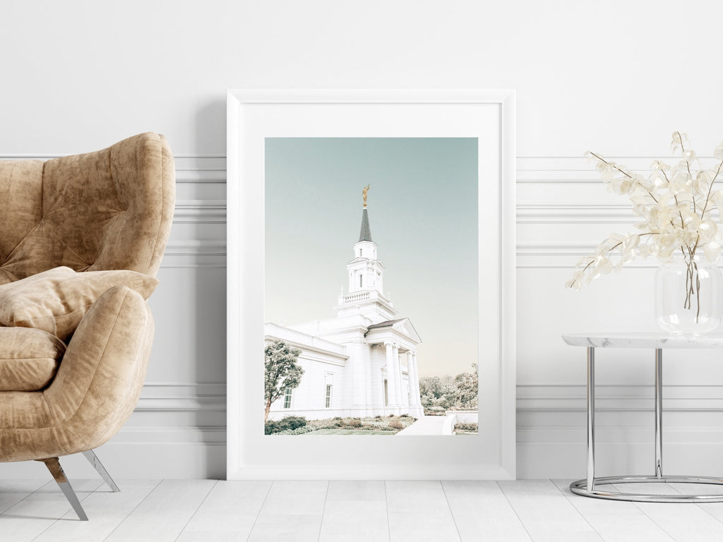 Hartford Connecticut Temple Sage Sky - Jesus is the Christ Prints