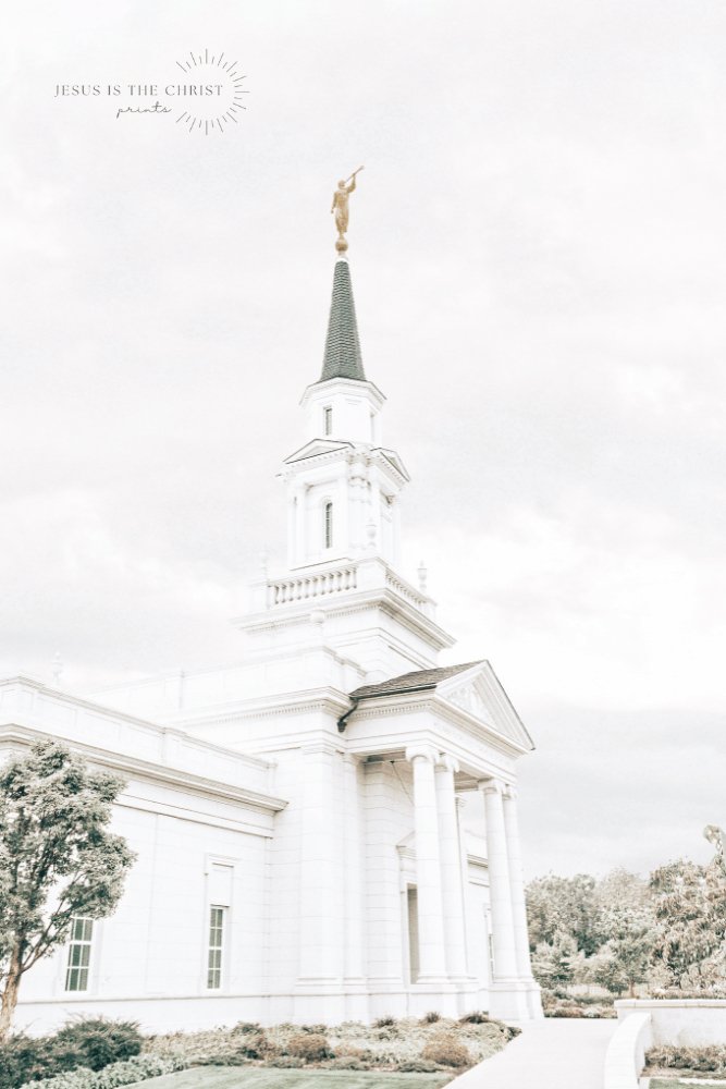 Hartford Connecticut Temple White Sky - Jesus is the Christ Prints