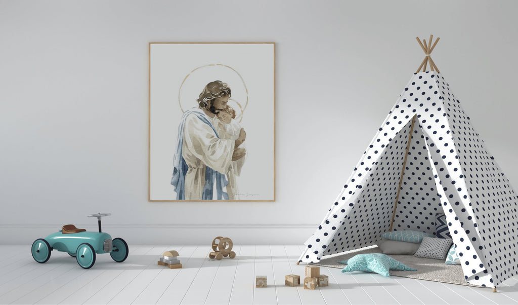 In His Arms | Christian Artwork | Jesus is the Christ Prints