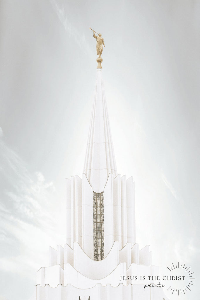 Jordan River Temple Spire - Jesus is the Christ Prints