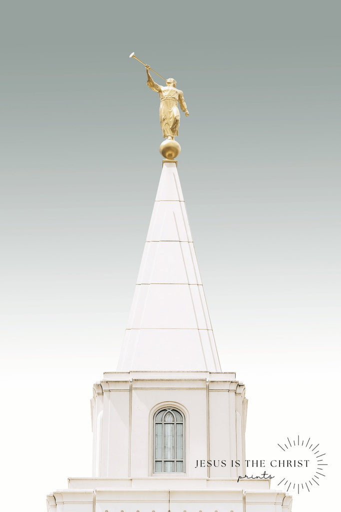 Kansas City Temple Angel Moroni - Jesus is the Christ Prints