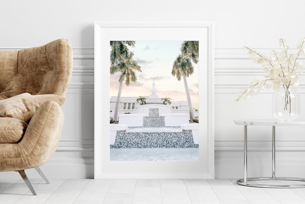 Kona Hawaii Fountain Pastel Sky - Jesus is the Christ Prints