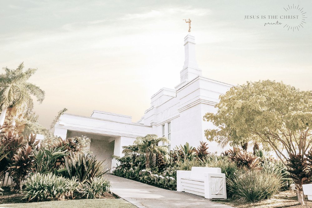 Kona Hawaii Temple Sunset - Jesus is the Christ Prints