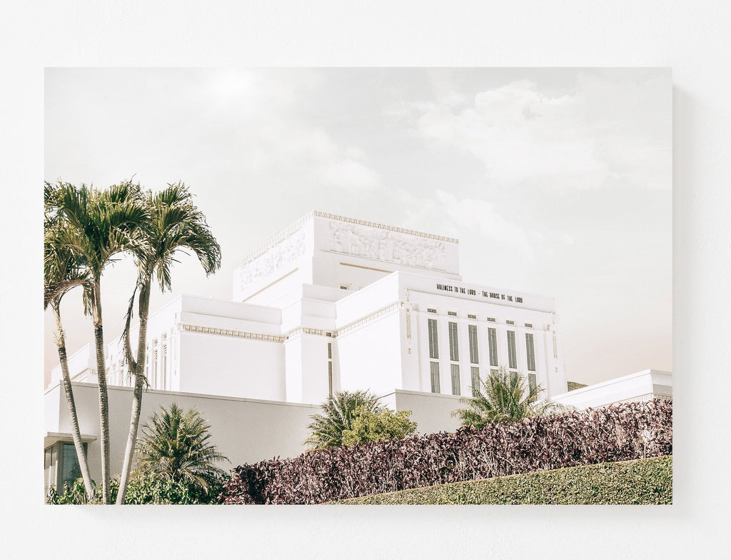 Laie Hawaii Temple Side Warm Silver - Jesus is the Christ Prints