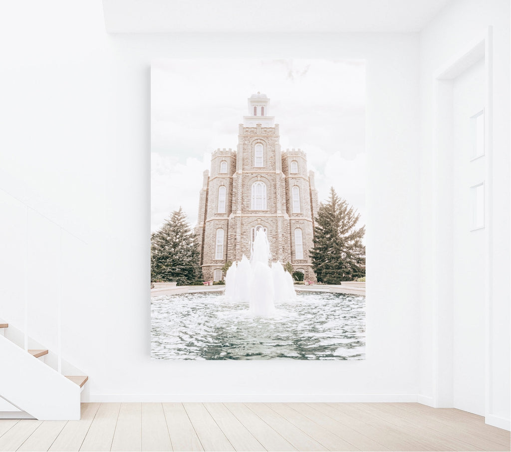 Logan Utah Temple Fountain - Jesus is the Christ Prints