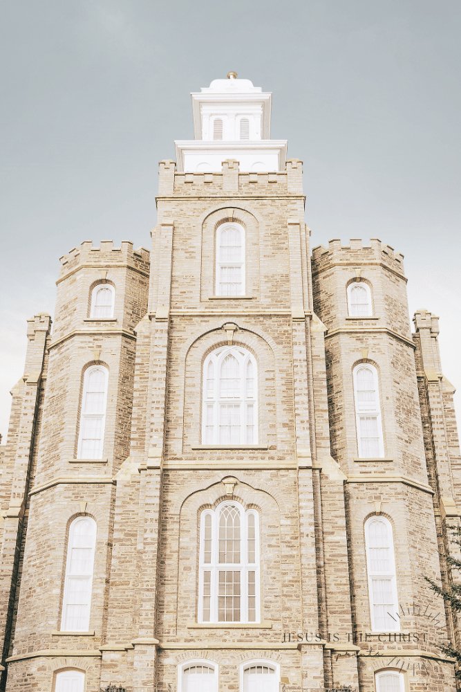 Logan Utah Temple Front - Jesus is the Christ Prints