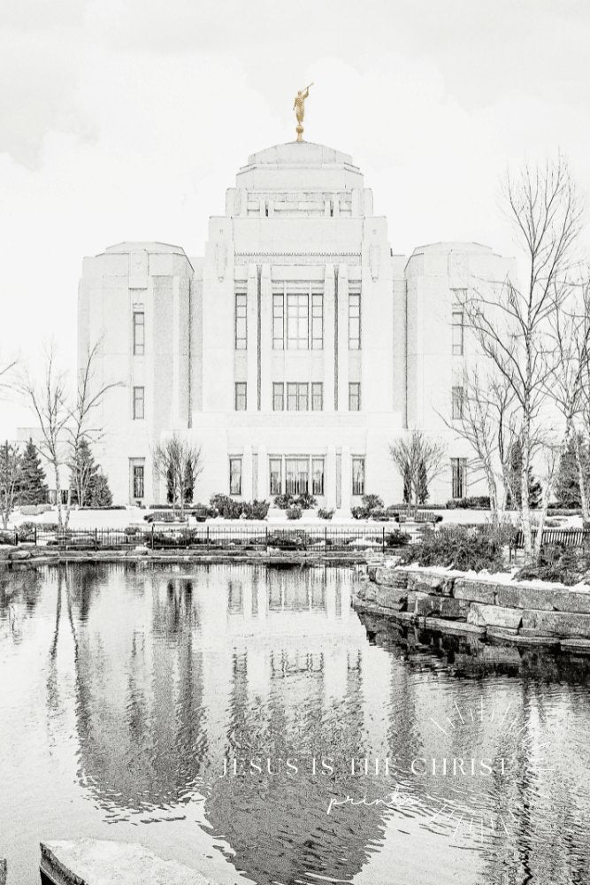 Meridian Idaho Temple Reflection - Jesus is the Christ Prints