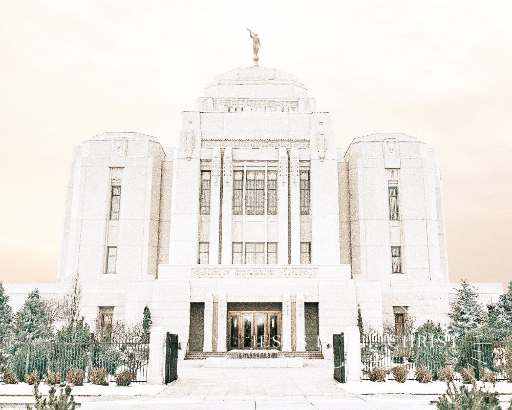 Meridian Idaho Temple Sunset - Jesus is the Christ Prints