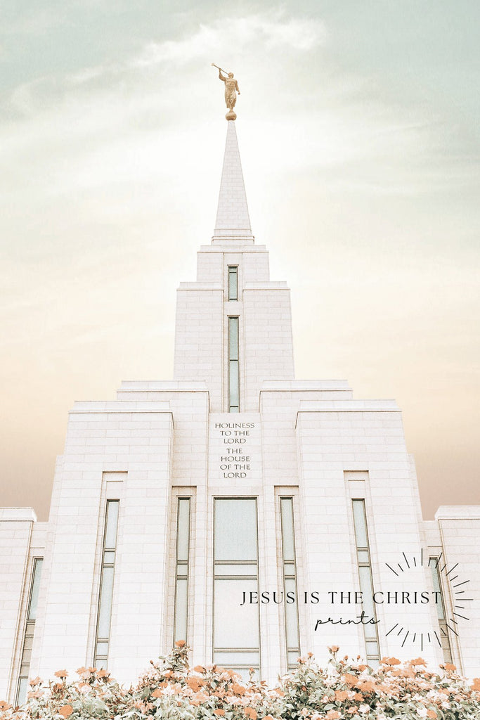 Oquirrh Mountain Temple Floral - Jesus is the Christ Prints