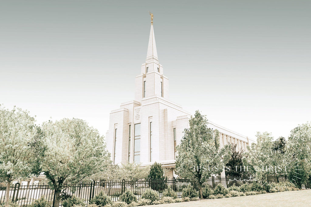 Oquirrh Mountain Utah Temple Landscape - Jesus is the Christ Prints