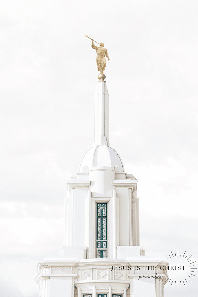 Payson Utah Temple Spire - Jesus is the Christ Prints
