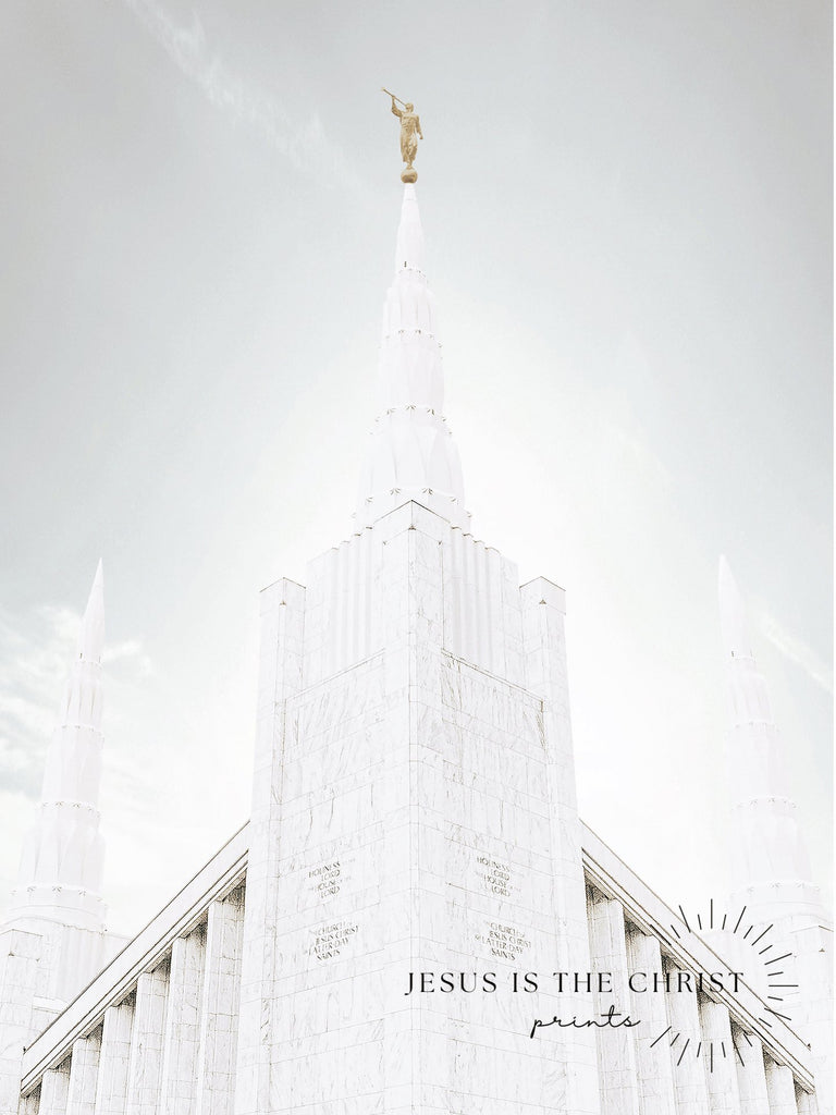 Portland Temple Spire - Jesus is the Christ Prints