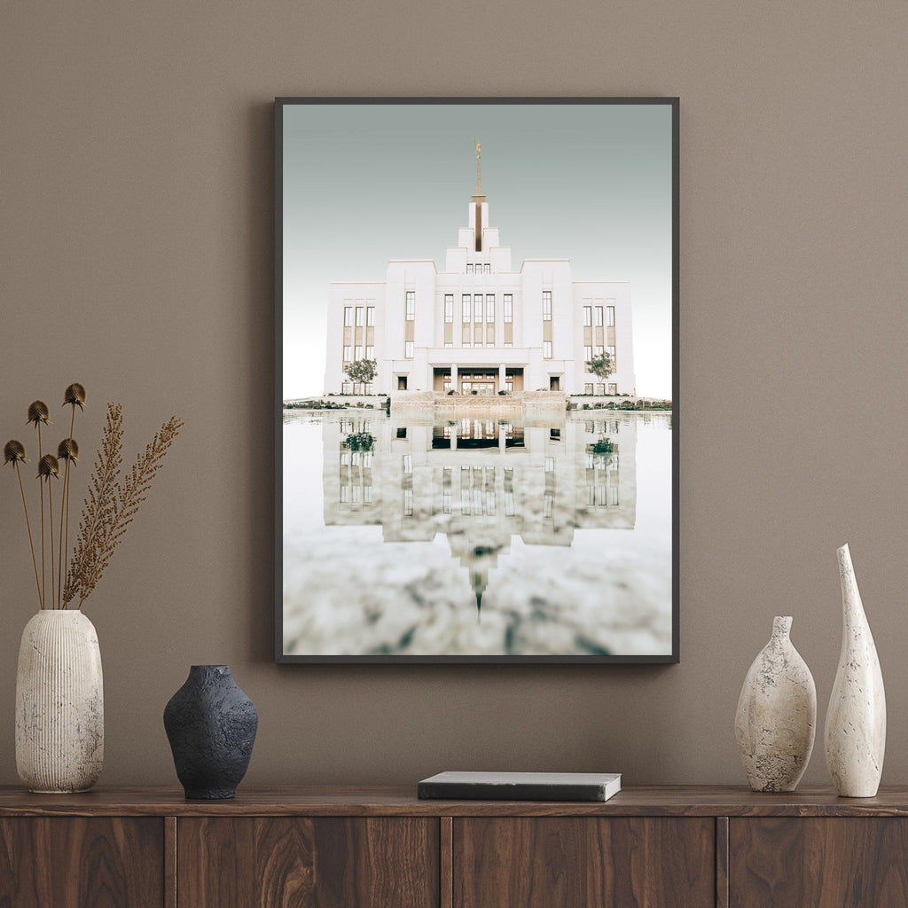Saratoga Springs Utah Temple Reflection - Jesus is the Christ Prints