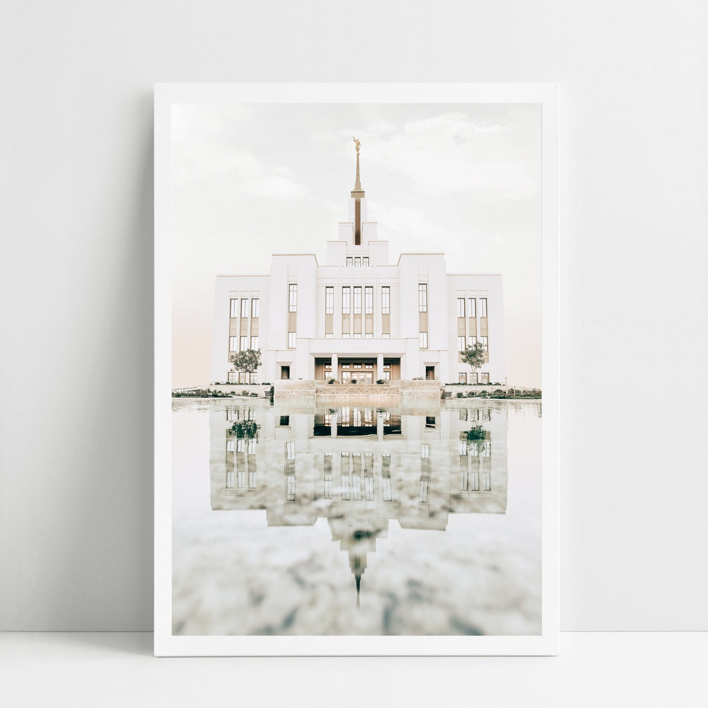 Saratoga Springs Utah Temple Reflection - Jesus is the Christ Prints